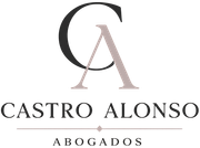 Logotipo de Castro Alonso Abogados con el monograma CA estilizado en negro y beige.