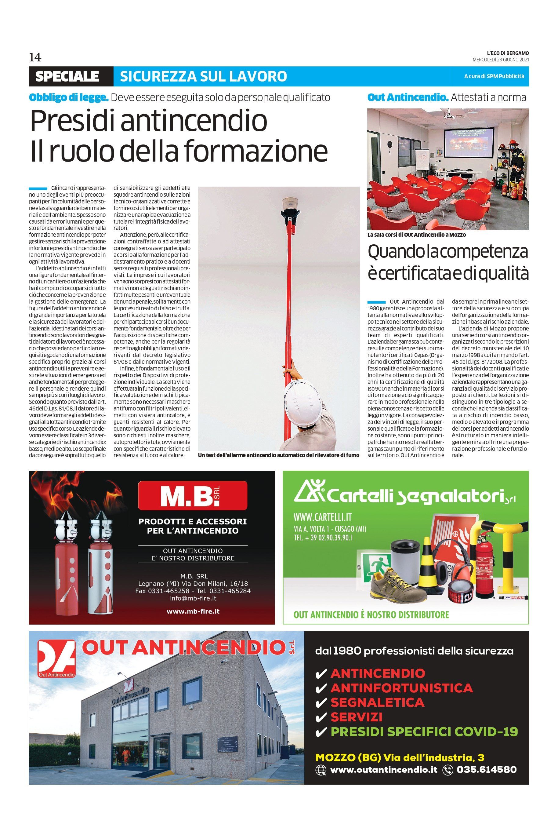 out antincendio mozzo