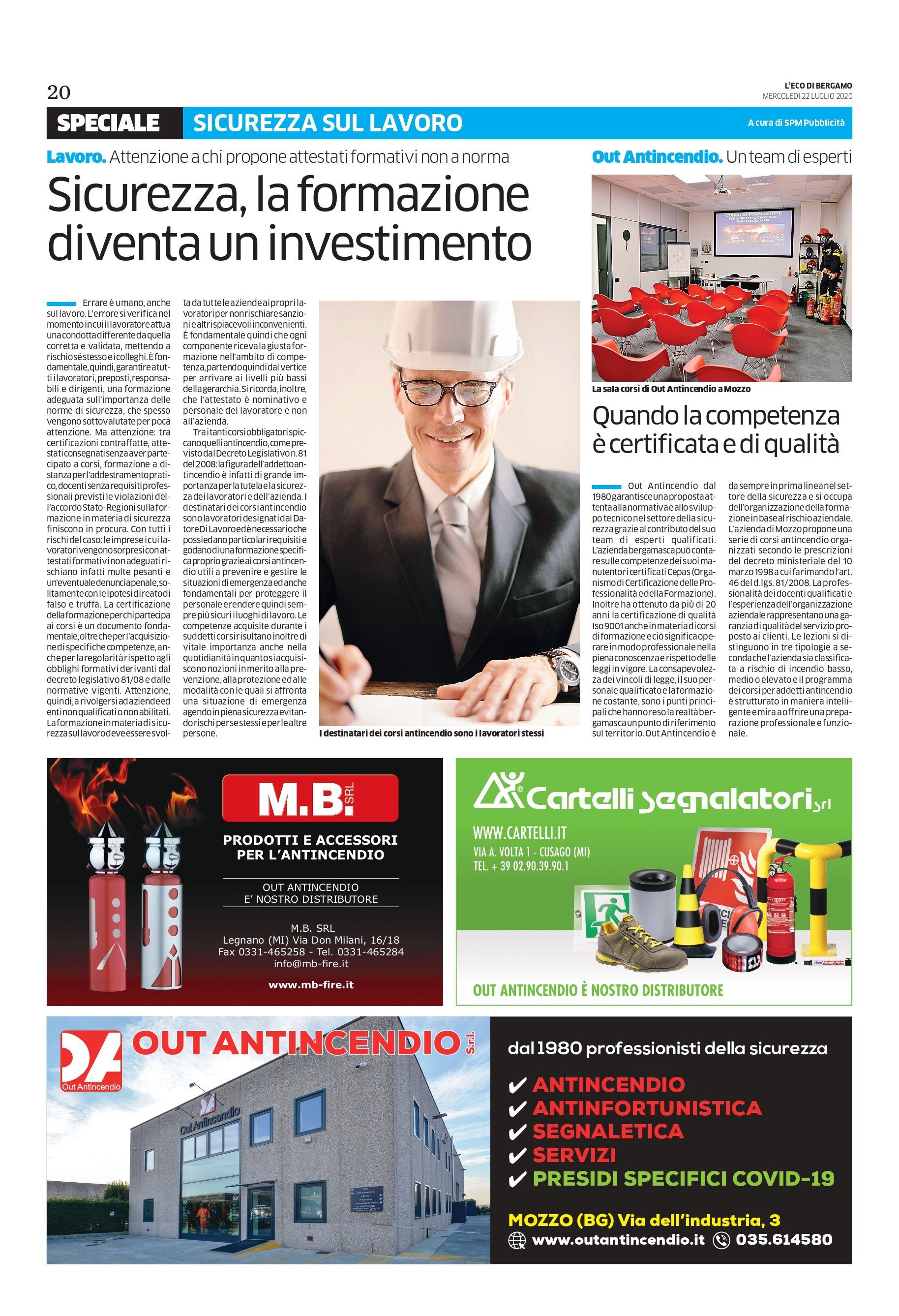 out antincendio mozzo