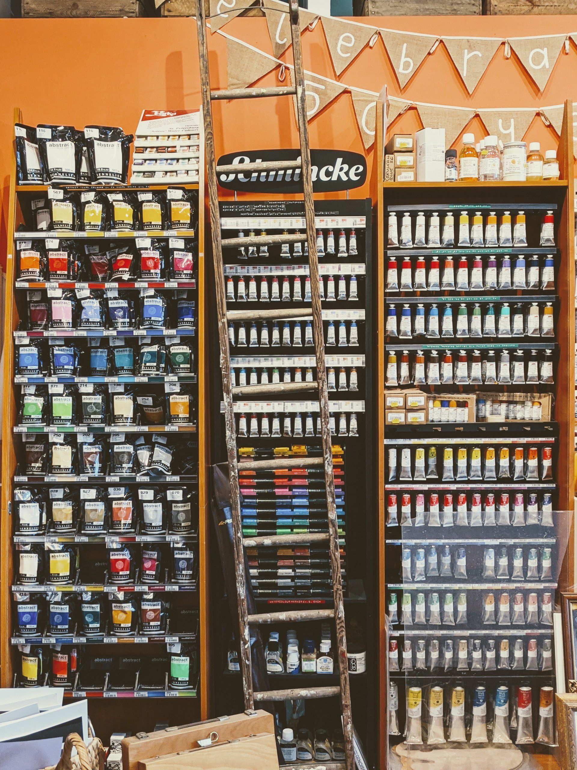 art materials and frames of various materials