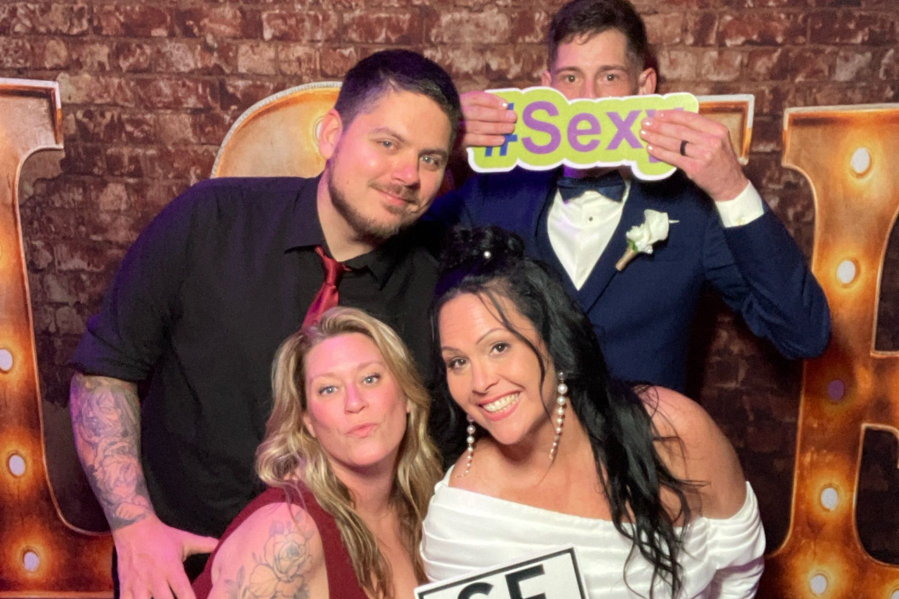 wedding photo booth at barn on bridge collegeville pa