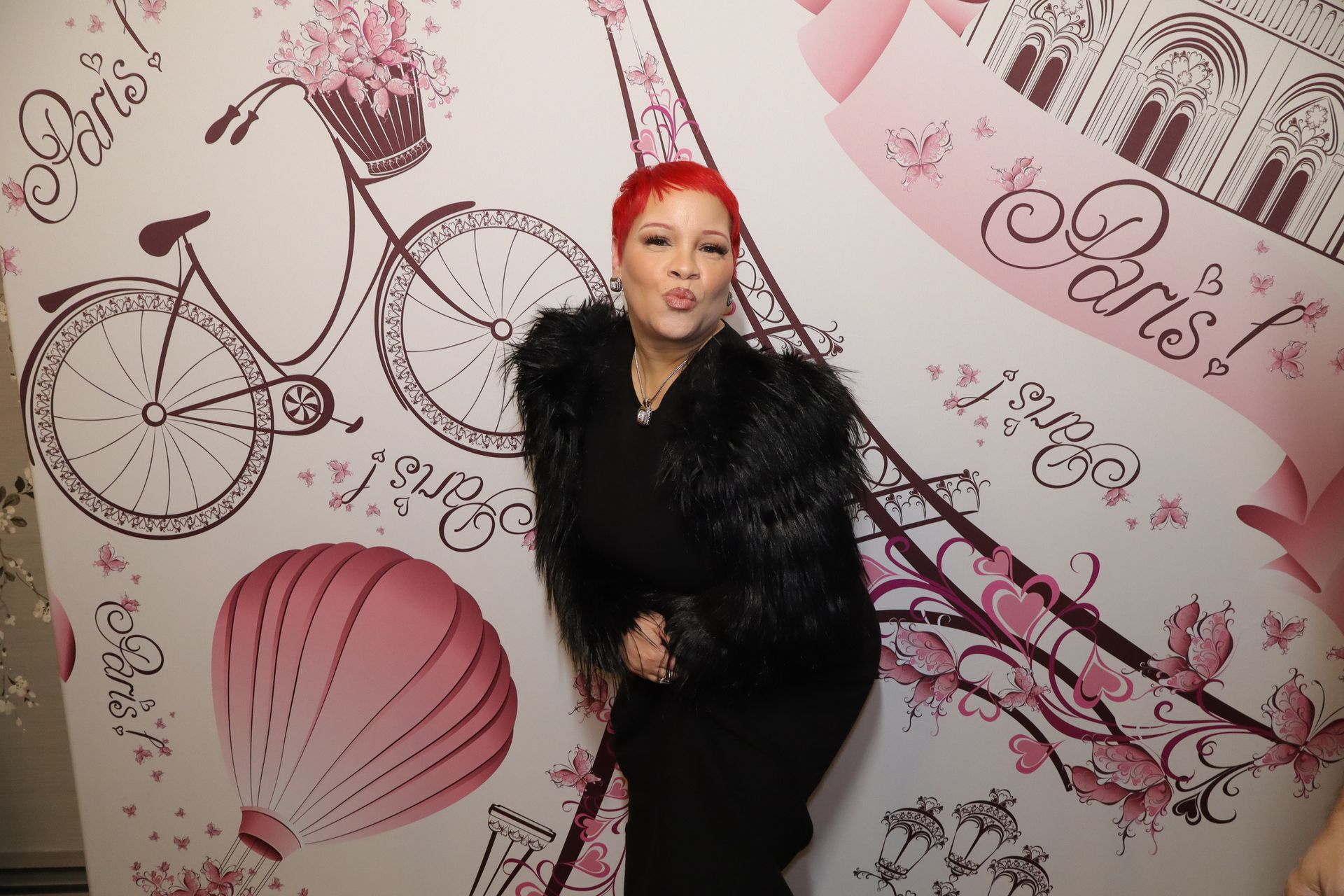 5oth birthday photo booth with paris themed backdrop in bucks county pa