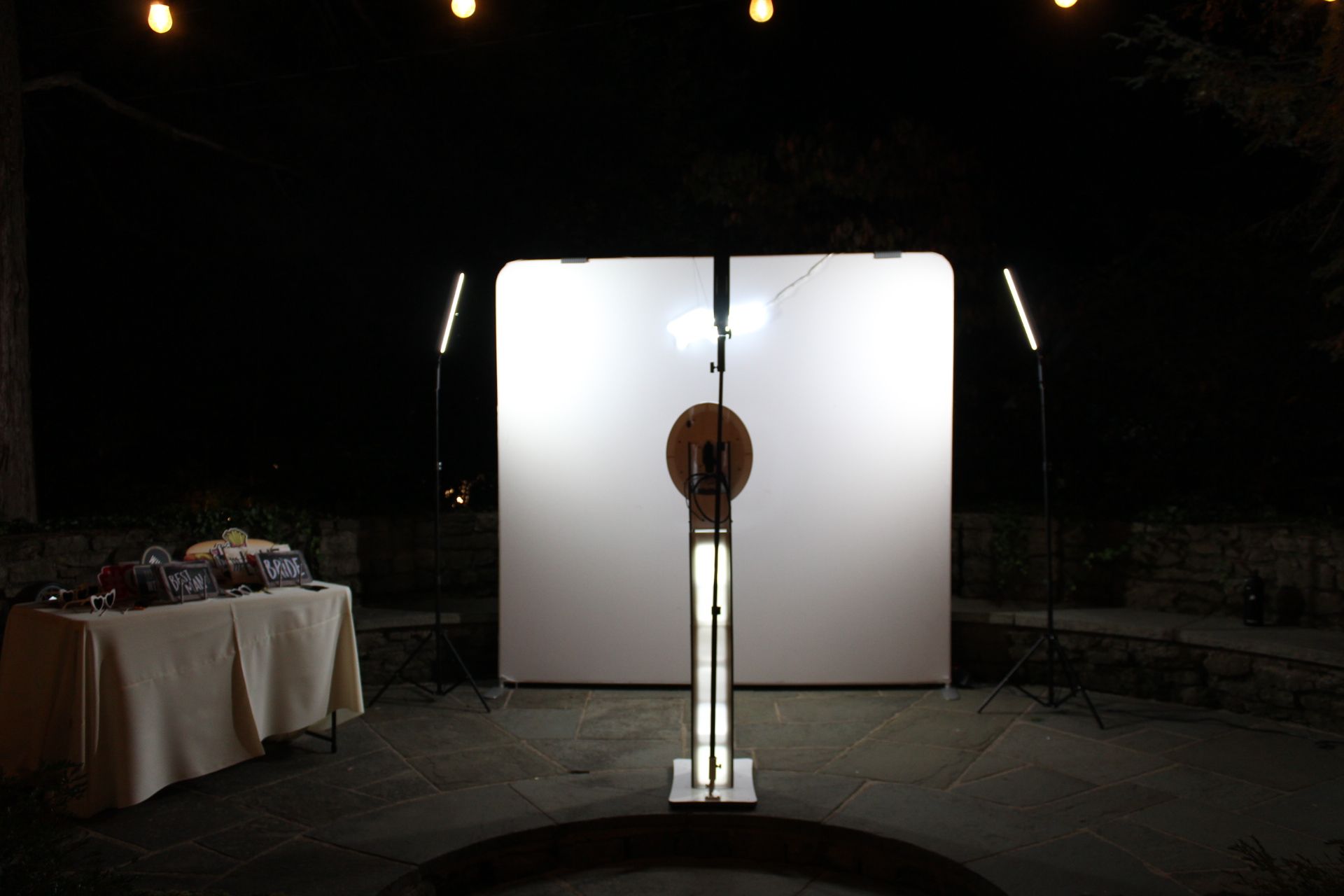 outdoor photo booth setup at holly hedge estate