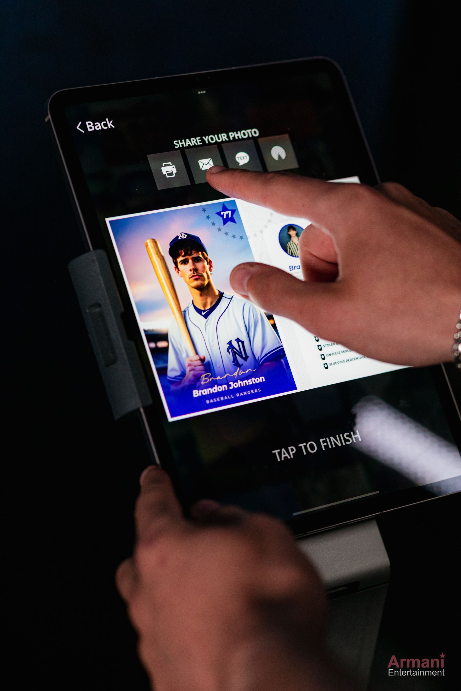 AI Photo Booth at an Armani Entertainment event