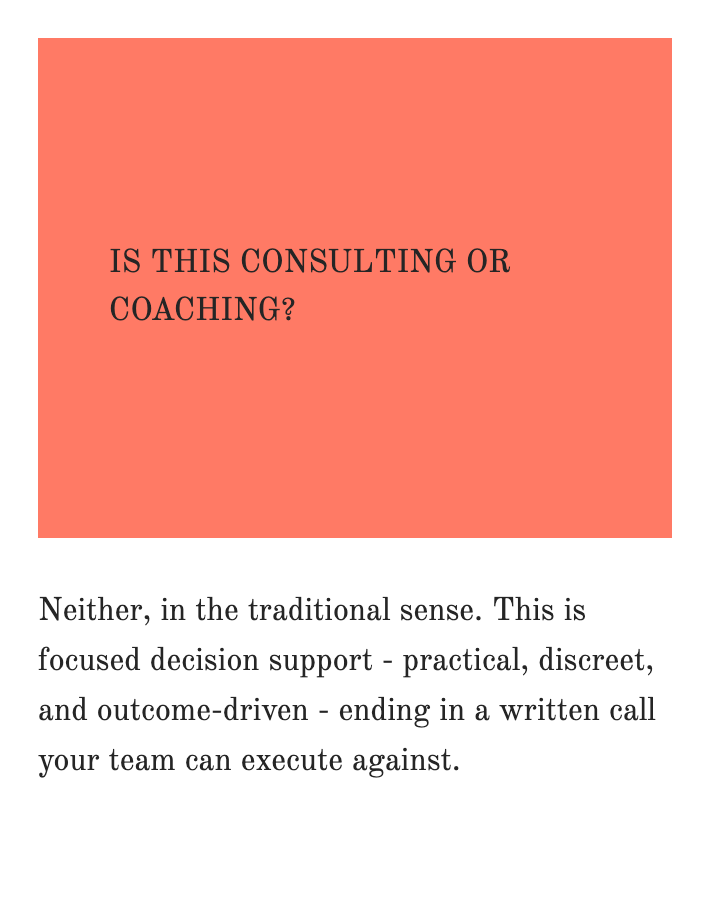 FAQ section of the website for The Exec Memo