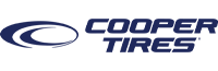 A logo for cooper tires with a blue circle in the middle.