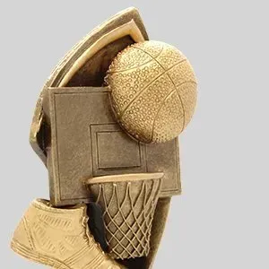 Gold abstract geometric sculpture with layered shapes and textured surfaces
