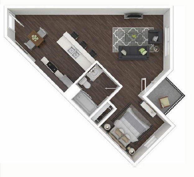 An aerial view of a floor plan of a house