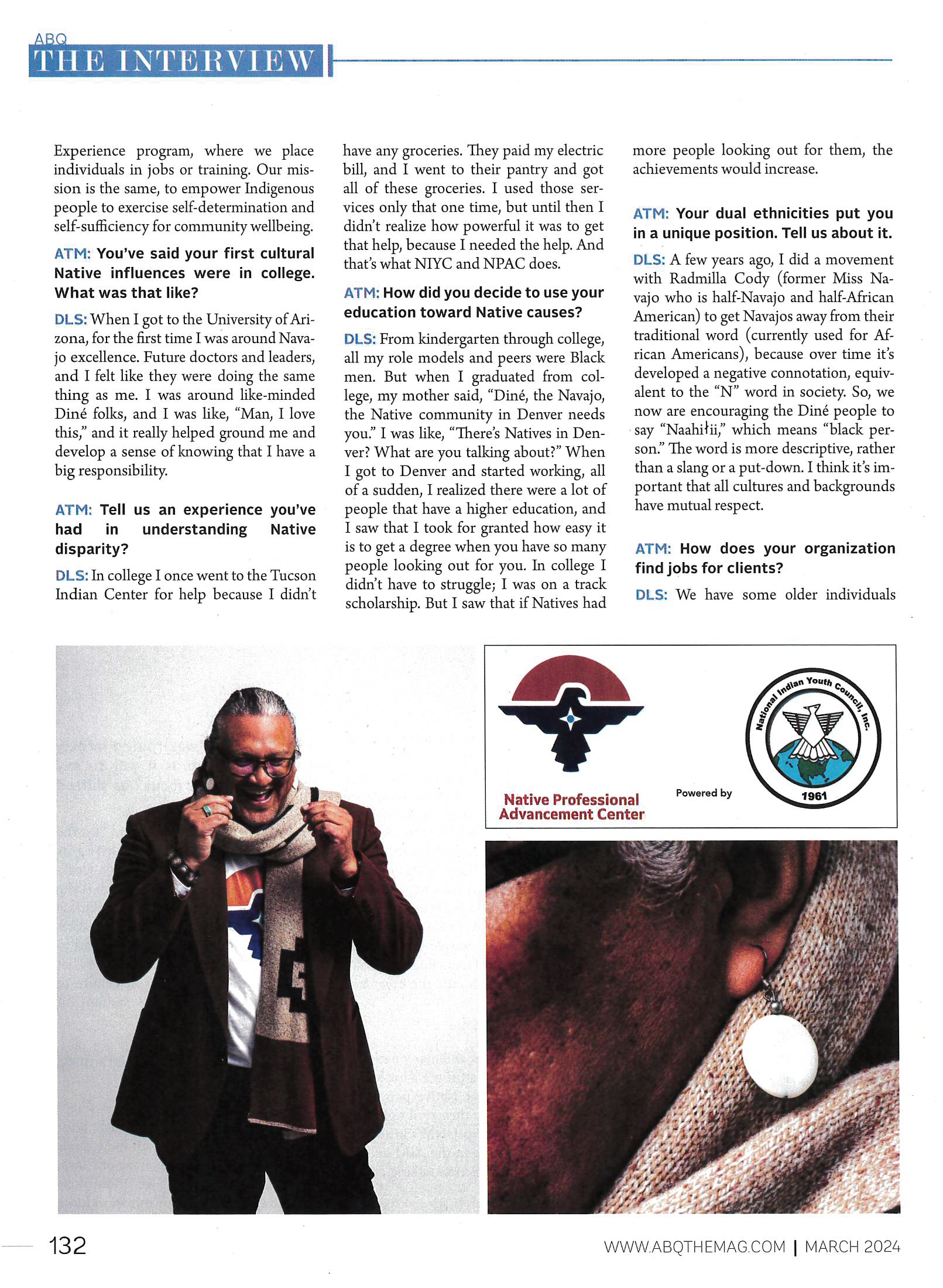 A man in a suit is featured in a magazine article