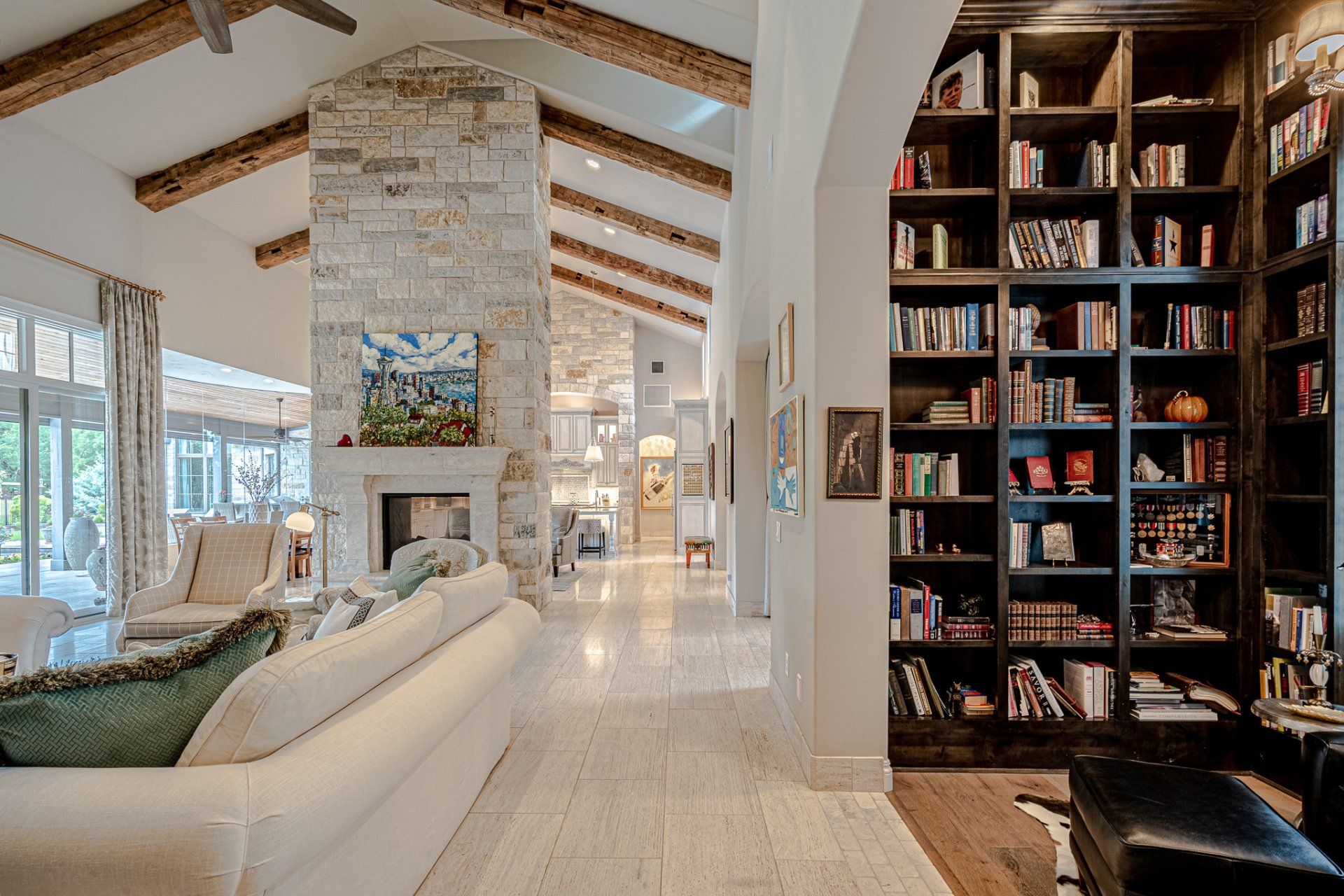 Library and Family Room | Long Custom Homes | Georgetown, TX 78628