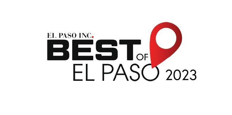 El Paso Inc. Best of El Paso 2023 logo in black and red with a location pin icon