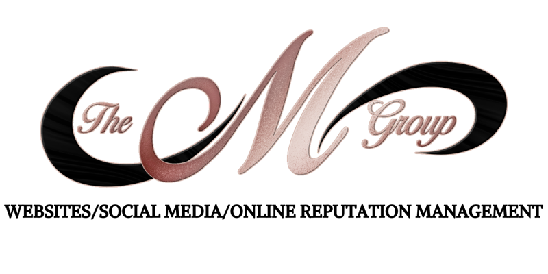 Logo reading “The M Group” with the tagline “Websites/Social Media/Online Reputation Management”