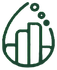 Green stylized logo with bar graph inside a teardrop shape, three bubbles above.