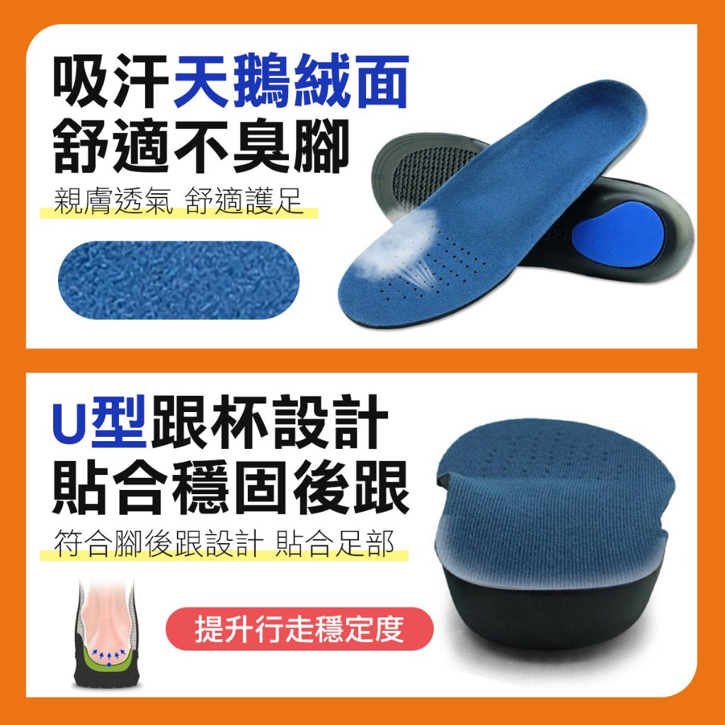 專剋扁平 EVA透氣支撐足弓鞋墊