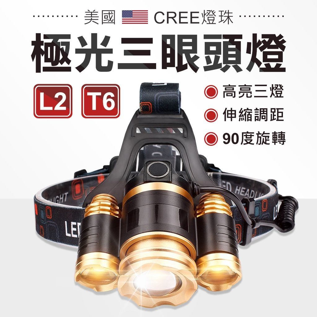 超強光 CREE燈珠 T6 強光頭燈 露營 LED頭燈 釣魚頭燈 登山 照明燈 手電筒 頭燈