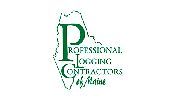 A logo for a company called professional logging contractors of maine.