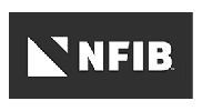 The nfib logo is black and white and looks like a triangle.