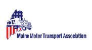 The maine motor transport association logo has a truck on it.