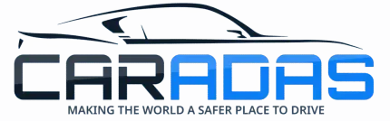 CARADAS logo with a stylized car outline and tagline, “Making the world a safer place to drive.”