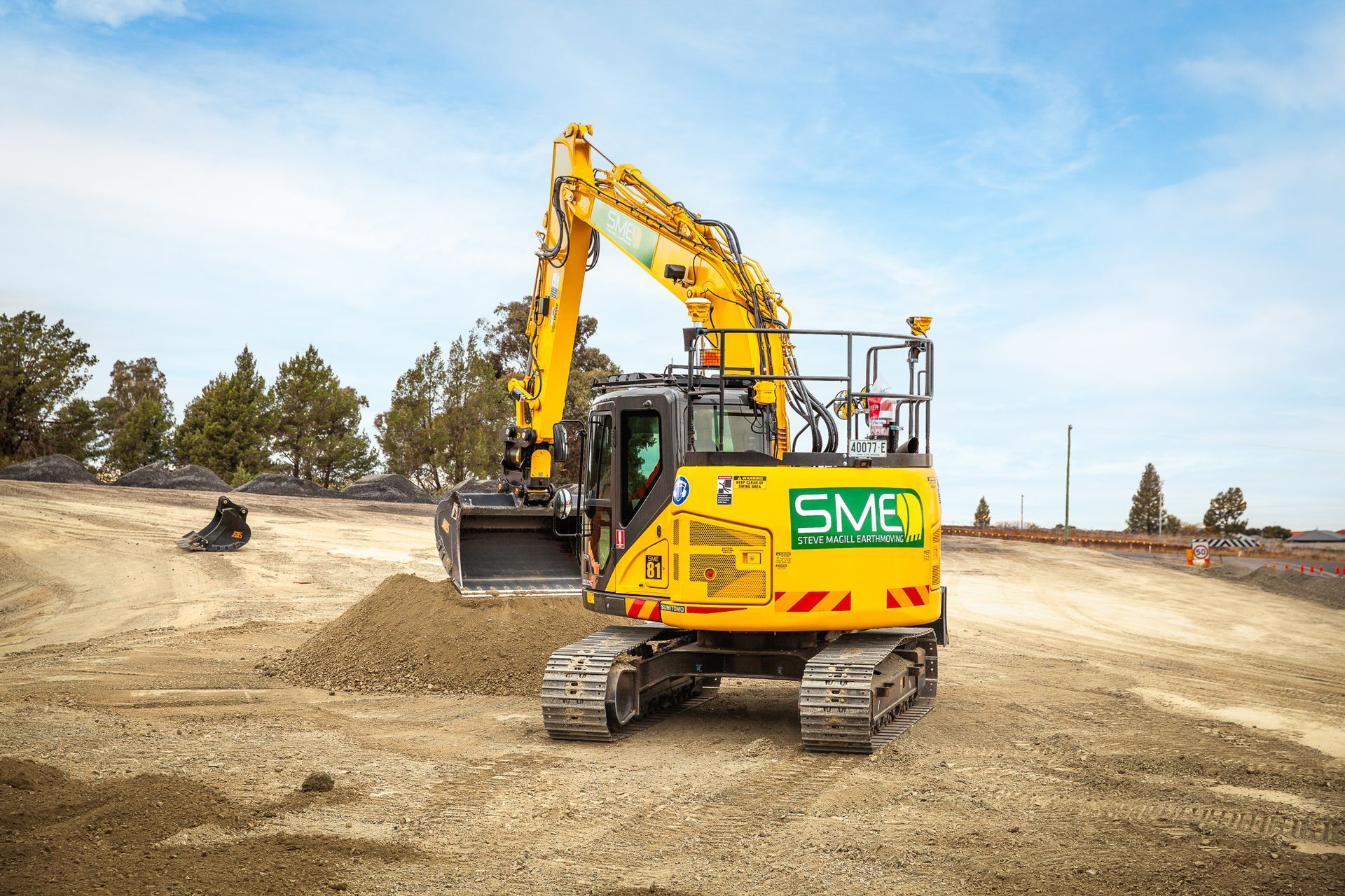 Earth Mover Digger Clearing Land — Parkes, NSW — Steve Magill Earthmoving