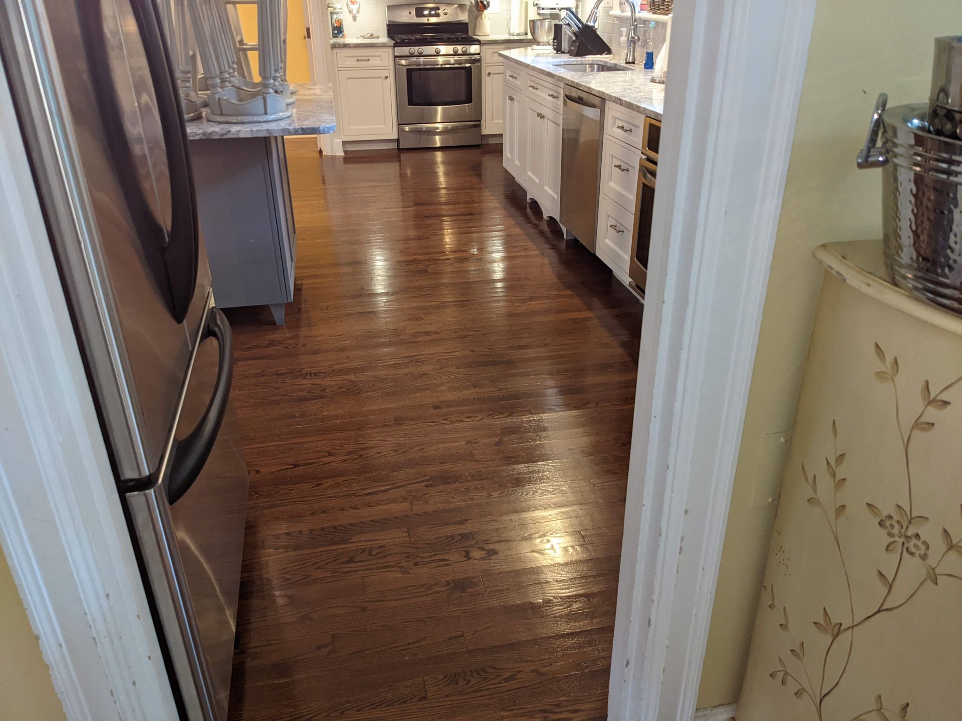freshly cleaned kitchen floor