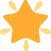 Yellow star with radiating sparkles.