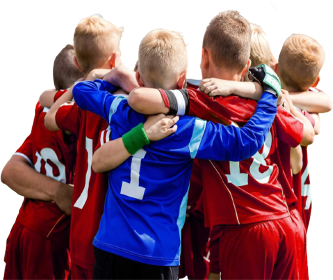 Space Coast United Soccer team in a huddle