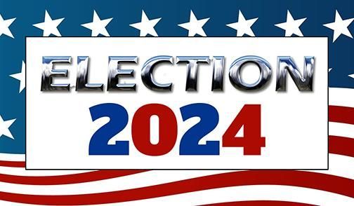 An american flag with the words election 2024 on it