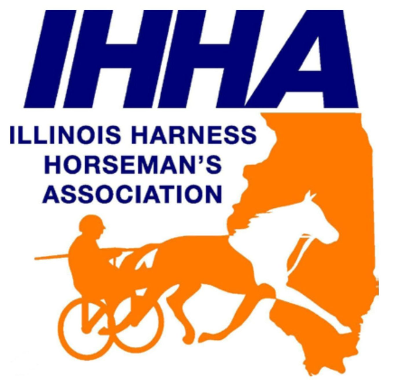 A logo for the illinois harness horseman 's association