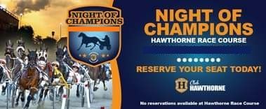 A poster for the night of champions hawthorne race course