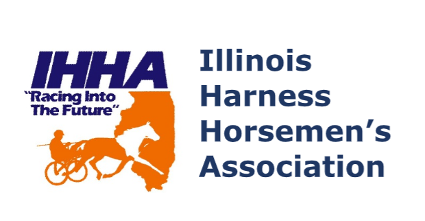 A logo for the illinois harness horsemen 's association
