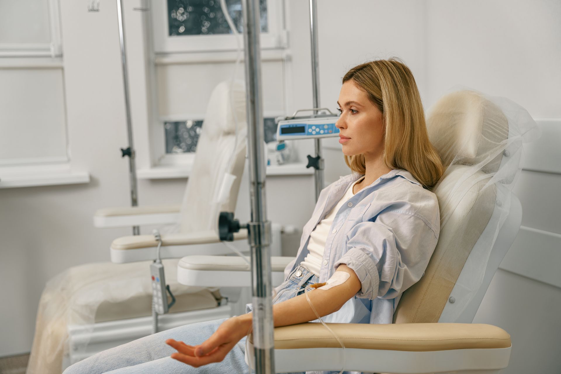 woman getting iv treatment