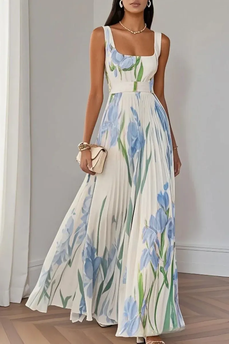 2XL FLORAL BLUE DRESS