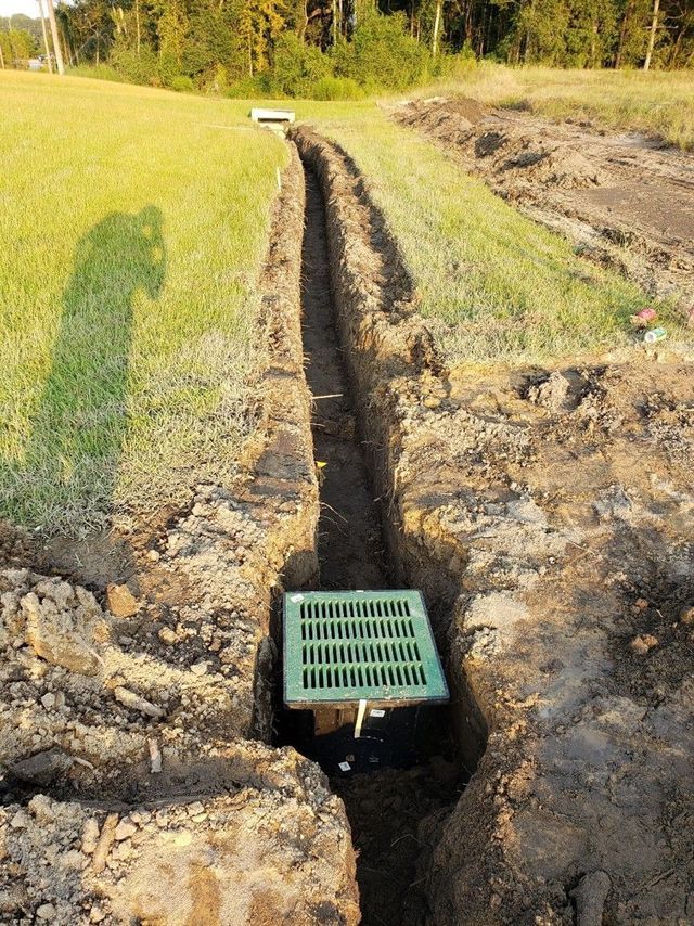 newly installed drainage system of a house