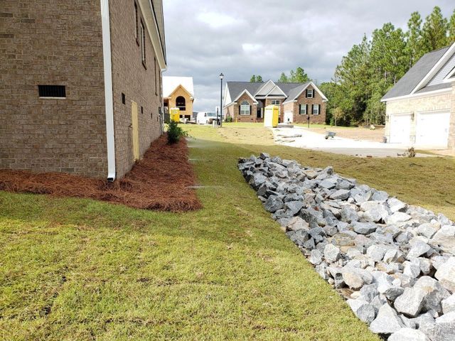 newly installed drainage system of a house