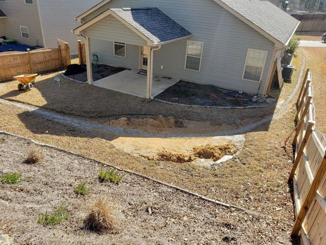 newly installed drainage system of a house