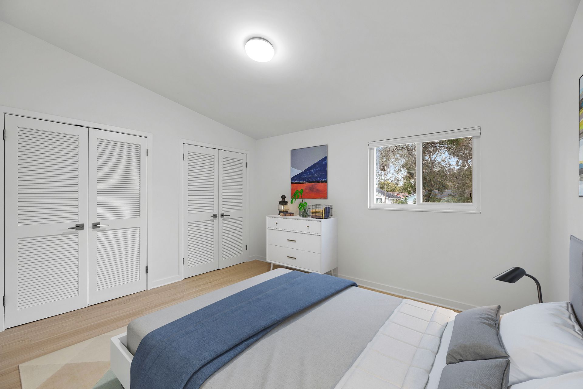 Bedroom at The Hale Nani Apartments in Neptune Beach, Florida.