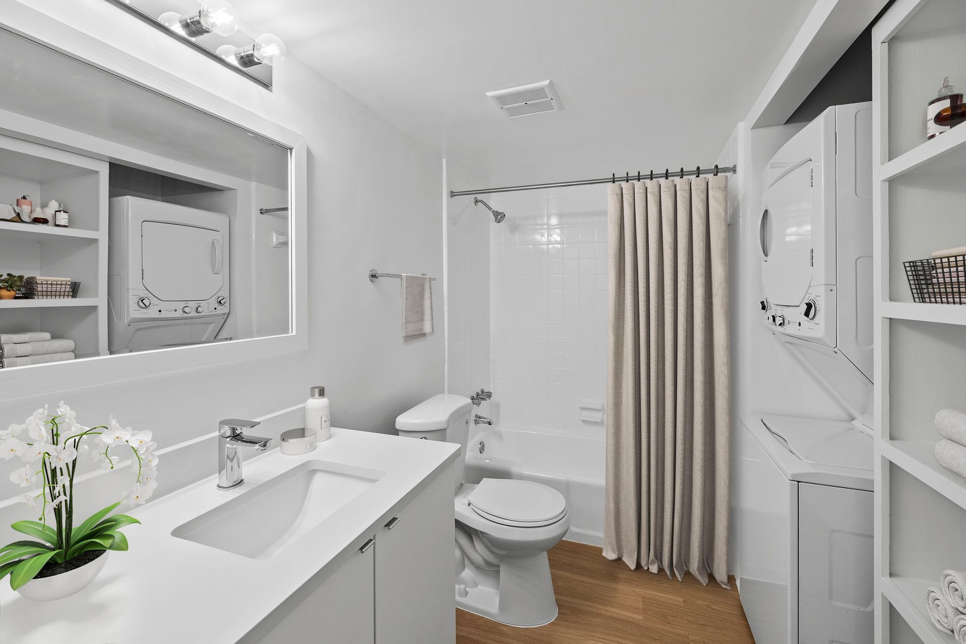 Bathroom at The Hale Nani Apartments in Neptune Beach, Florida.