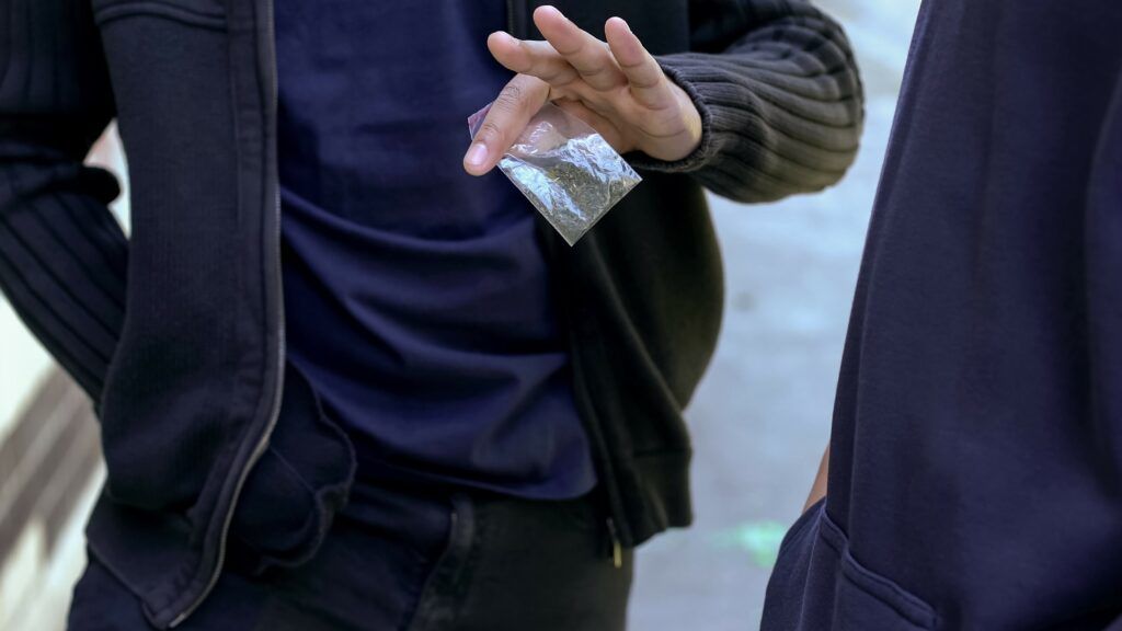 Selling marijuana on the street