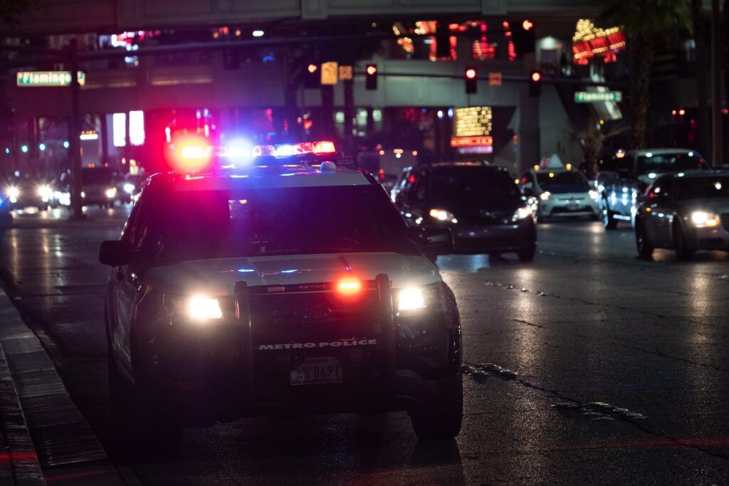 Police car arrives to read miranda rights