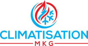 C'est un logo pour une entreprise appelée climatisation mkg.