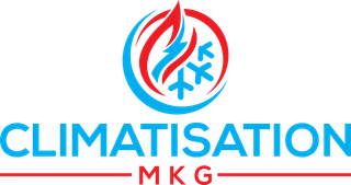 C'est un logo pour une entreprise appelée climatisation mkg.