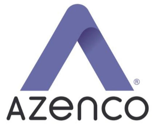 Azenco logo with a purple stylized A above black wordmark