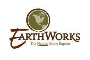 Earthworks logo with green globe icon and the tagline “The Natural Stone Experts”