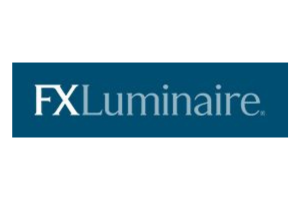 FXLuminaire logo in white text on a dark teal rectangle