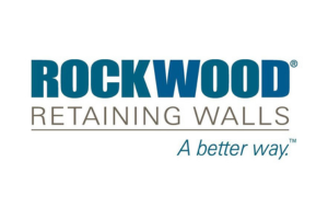 Rockwood Retaining Walls logo with teal and gray text and tagline “A better way.”