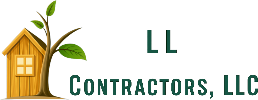 Logo: Wooden house with growing plant,