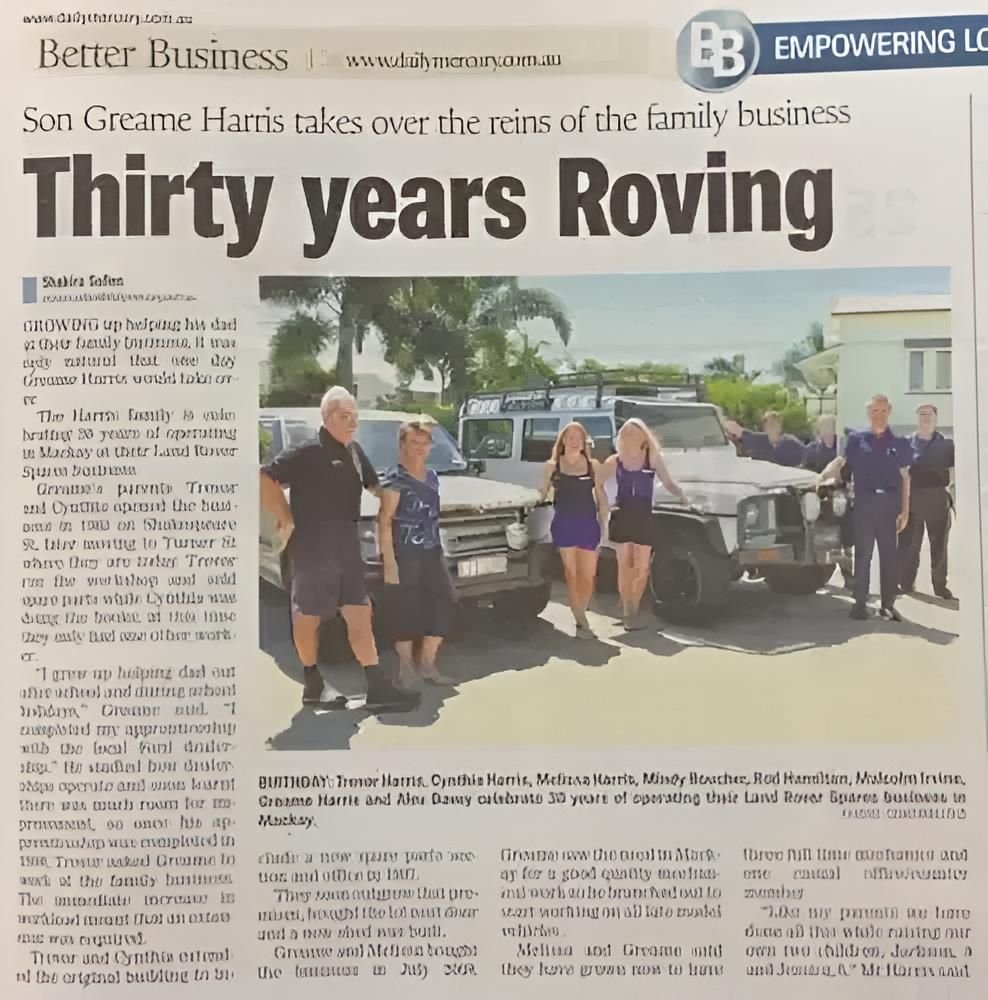A Newspaper Article About Thirty Years Roving — Land Rover Spares In Mackay, QLD