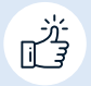 A line drawing of a hand giving a thumbs up.