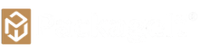 A brown and white logo on a white background.
